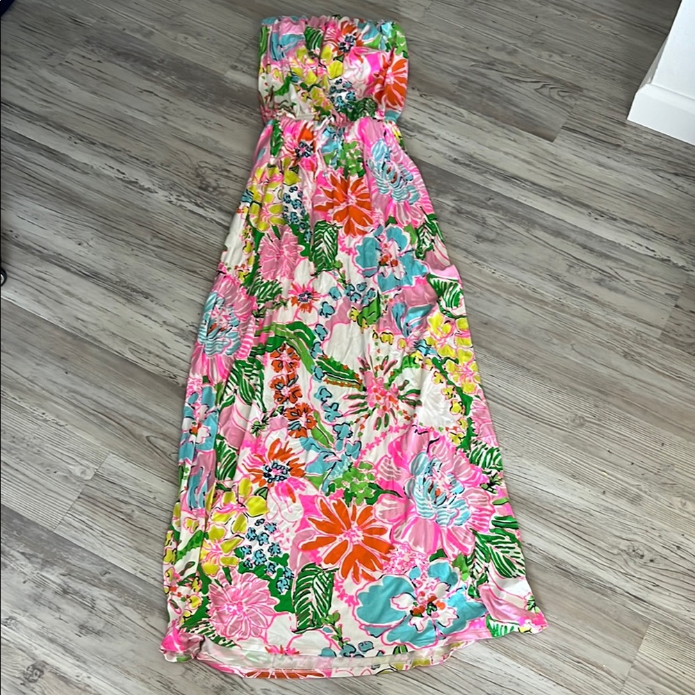 Lilly Pulitzer for Target Strapless Dress - Pink, Green, Orange Floral